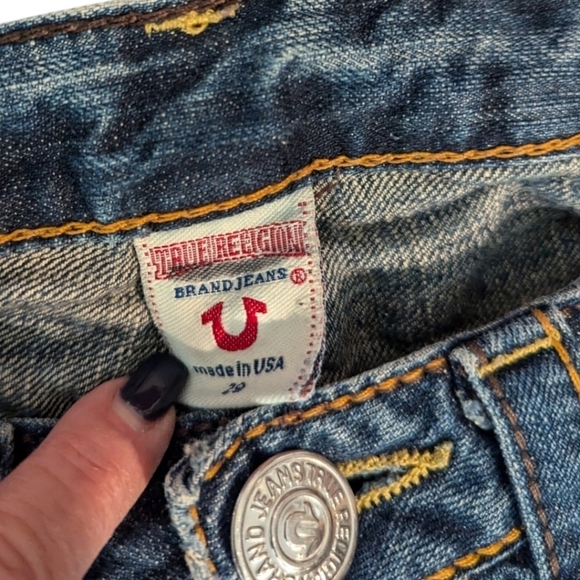 True Religion Jeans Joey Big 1 distressed cropped Casual relaxed denim W 29 L24 - Picture 3 of 8